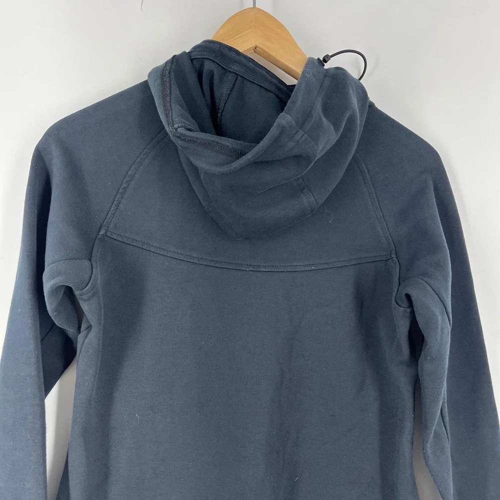 Nike Tech Fleece Full Zip Hoodie Black Women Sporty Scuba Hood Jacket Thumbholes